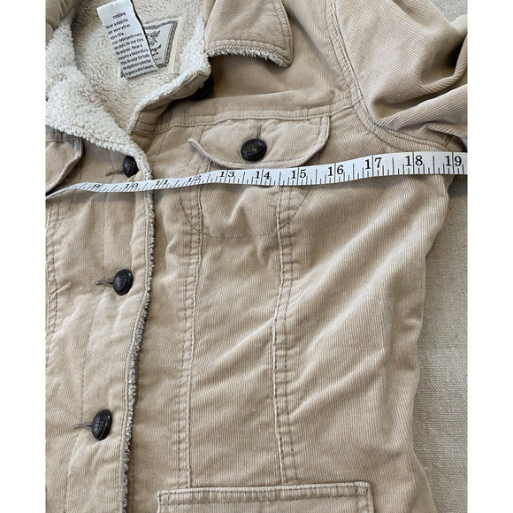 For Joseph Fortune Jacket Womens Medium Beige Corduroy Sherpa Lined Y2K Coat - Picture 13 of 16
